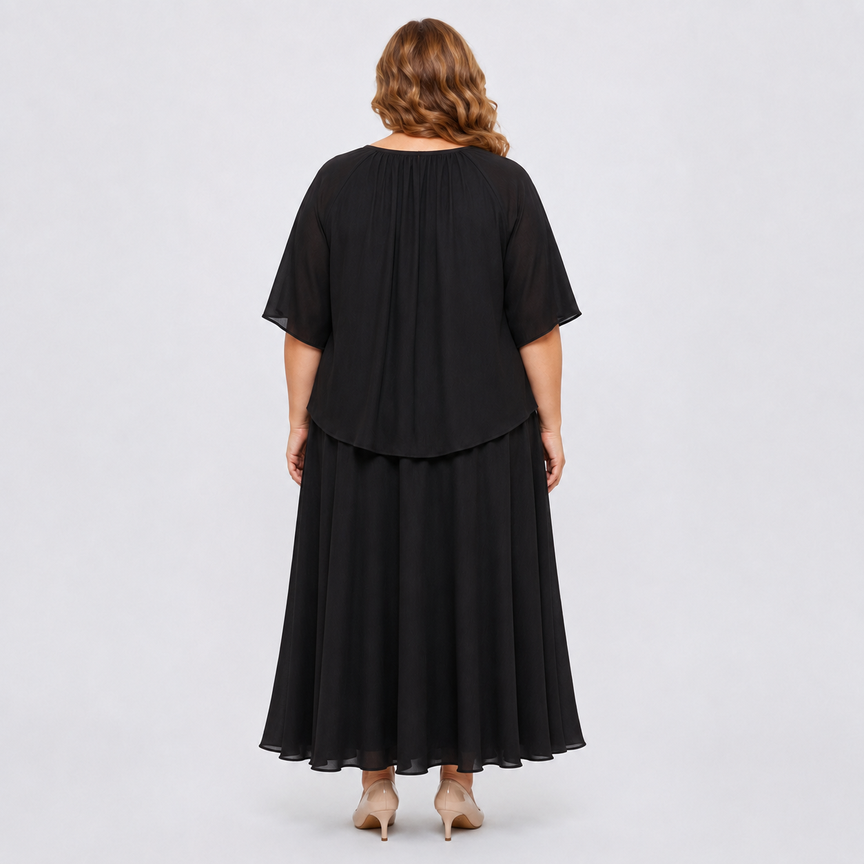 Plusock Plus Size Solid Loose Cotton Linen Top Skirt With Pockets Set - image 5