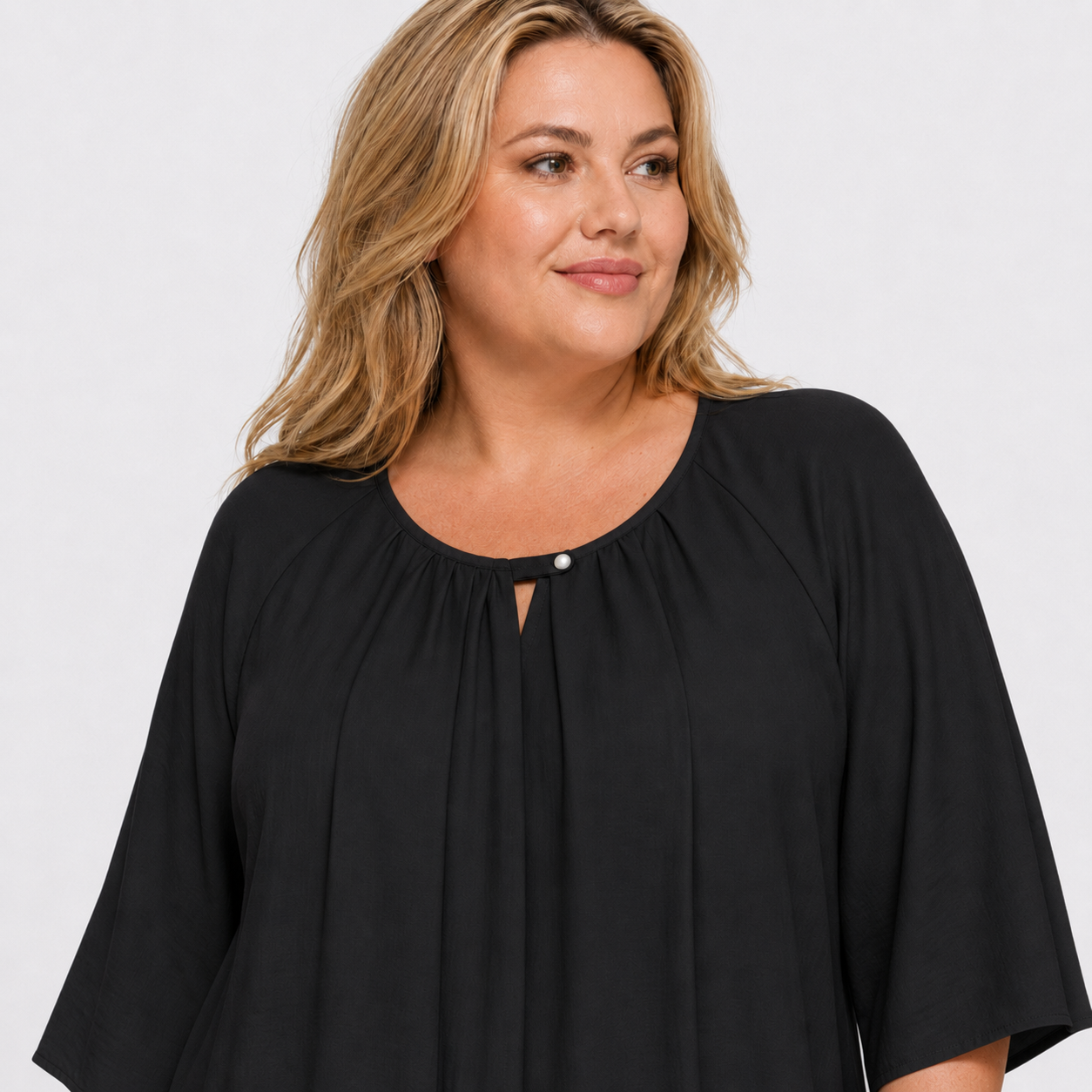 Plusock Plus Size Solid Loose Cotton Linen Top Skirt With Pockets Set - image 4
