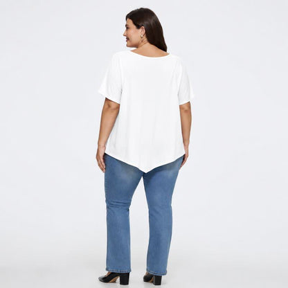 Plusock Plus Size Asymmetric Hem Cotton Blouse - image 10