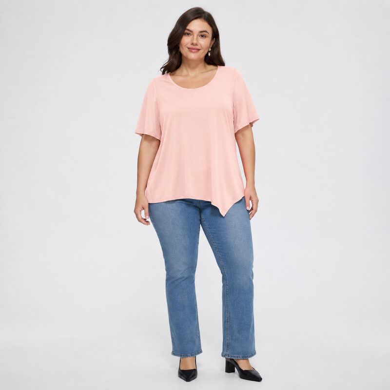 Plusock Plus Size Asymmetric Hem Cotton Blouse - image 8