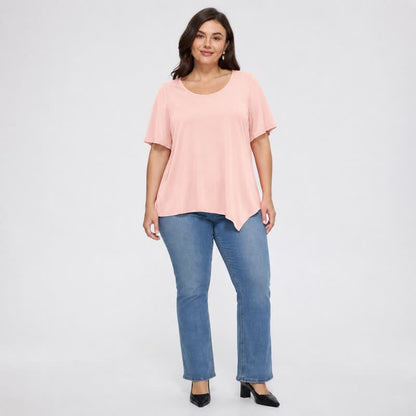 Plusock Plus Size Asymmetric Hem Cotton Blouse - image 8
