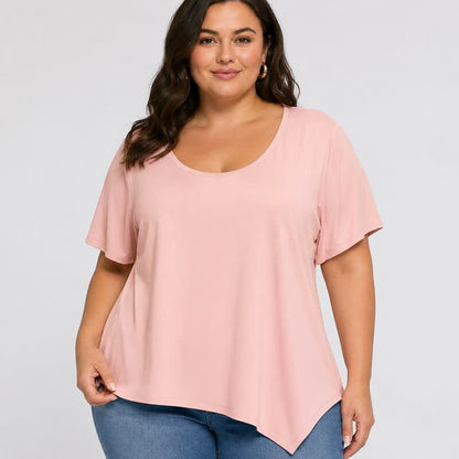 Plusock Plus Size Asymmetric Hem Cotton Blouse - image 7