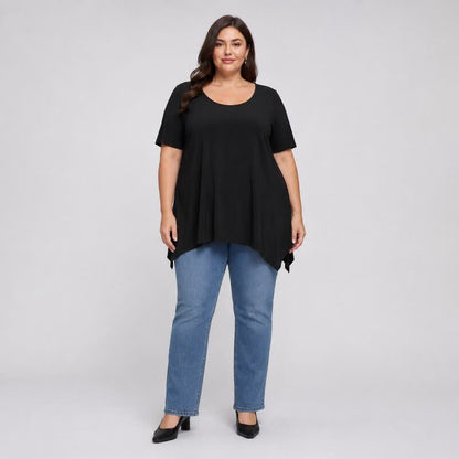 Plusock Plus Size Asymmetric Hem Cotton Blouse - image 4