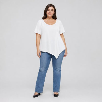 Plusock Plus Size Asymmetric Hem Cotton Blouse - image 12
