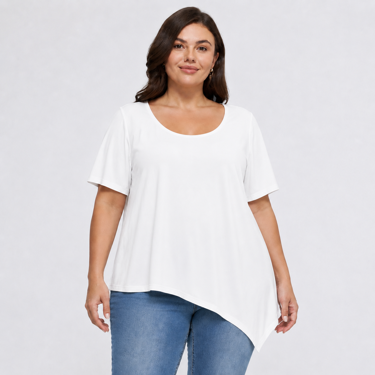 Plusock Plus Size Asymmetric Hem Cotton Blouse - image 9