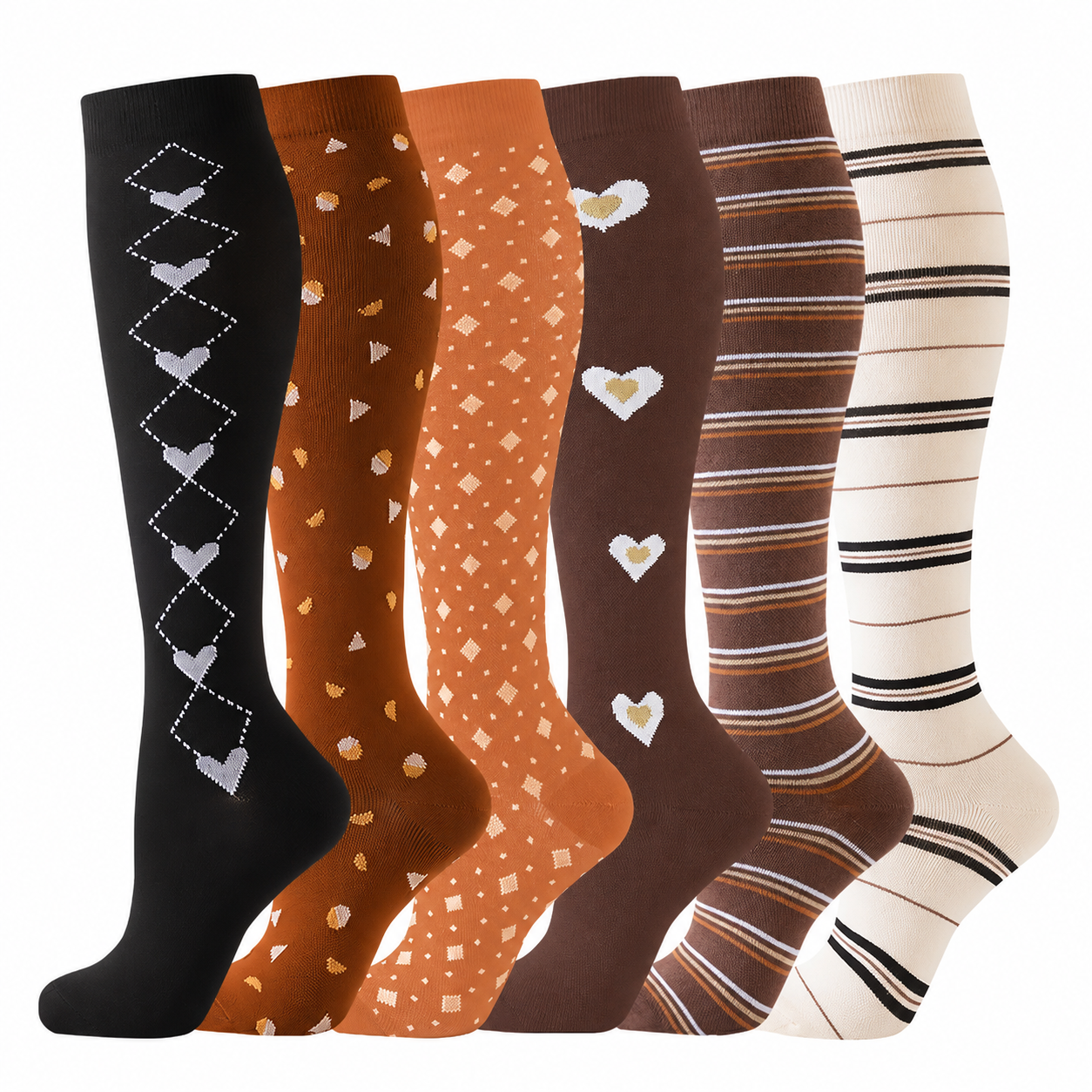 Plusock Black Heart Compression Socks(6 Pairs) - image 7