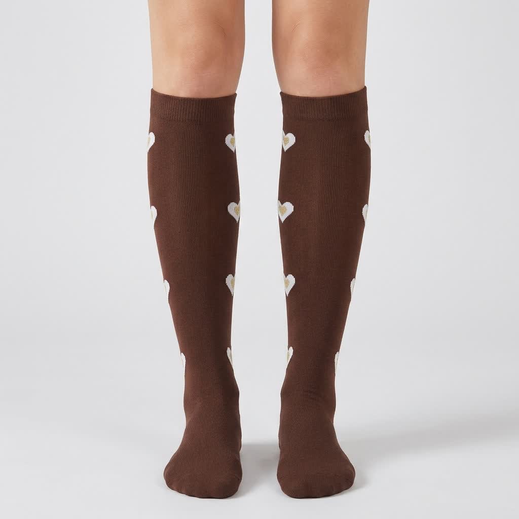 Plusock Black Heart Compression Socks(6 Pairs) - Caramel - S/M - image 6