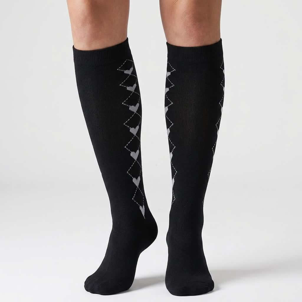 Plusock Black Heart Compression Socks(6 Pairs) - Black - S/M - image 1