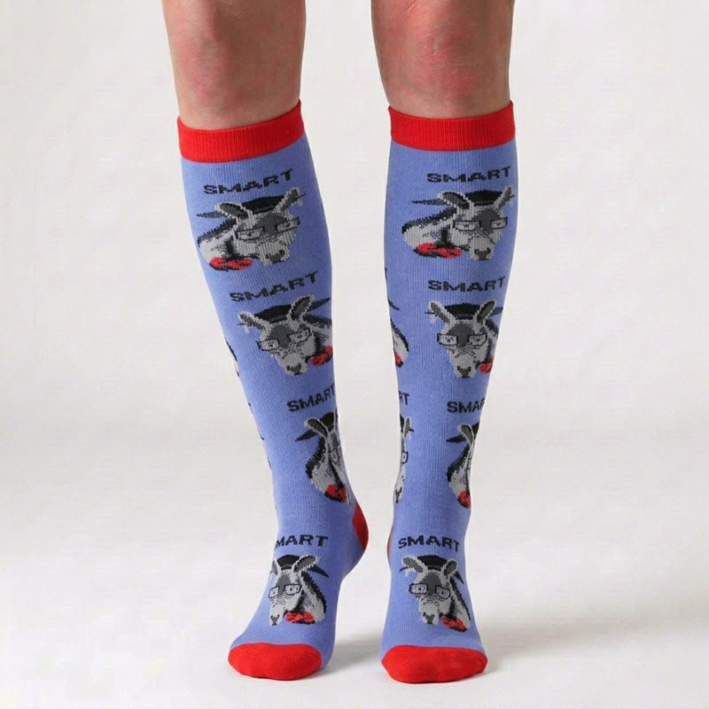 Plusock Funny Cartoon Animal Print Compression Socks(5 Pairs) - image 2