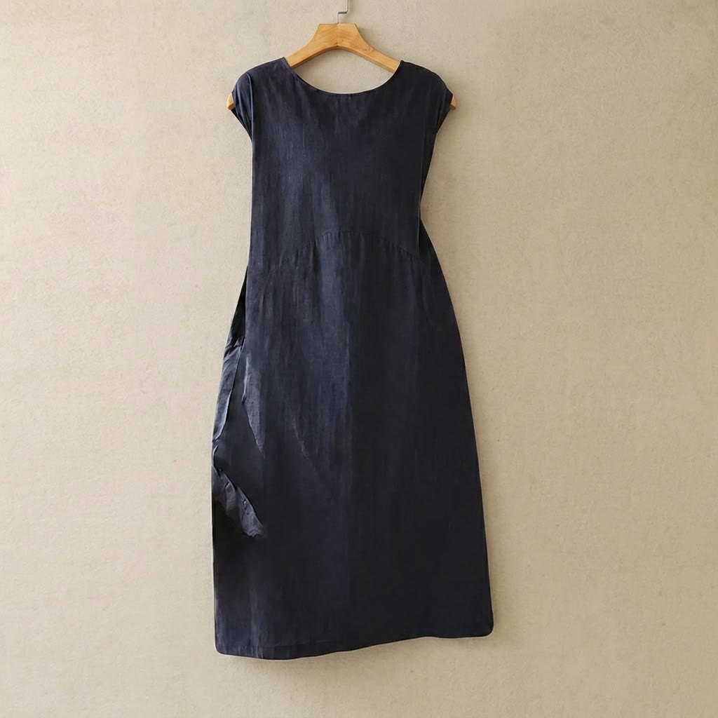 Plusock Textured Cotton Blend Midi Dress - image 0