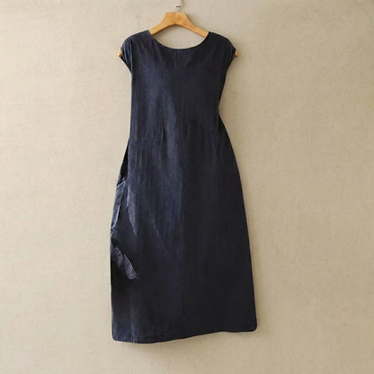 Plusock Textured Cotton Blend Midi Dress - image 0