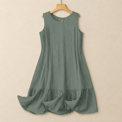 Plusock Sleeveless A-Line Midi Dress - Green - 4XL - image 4