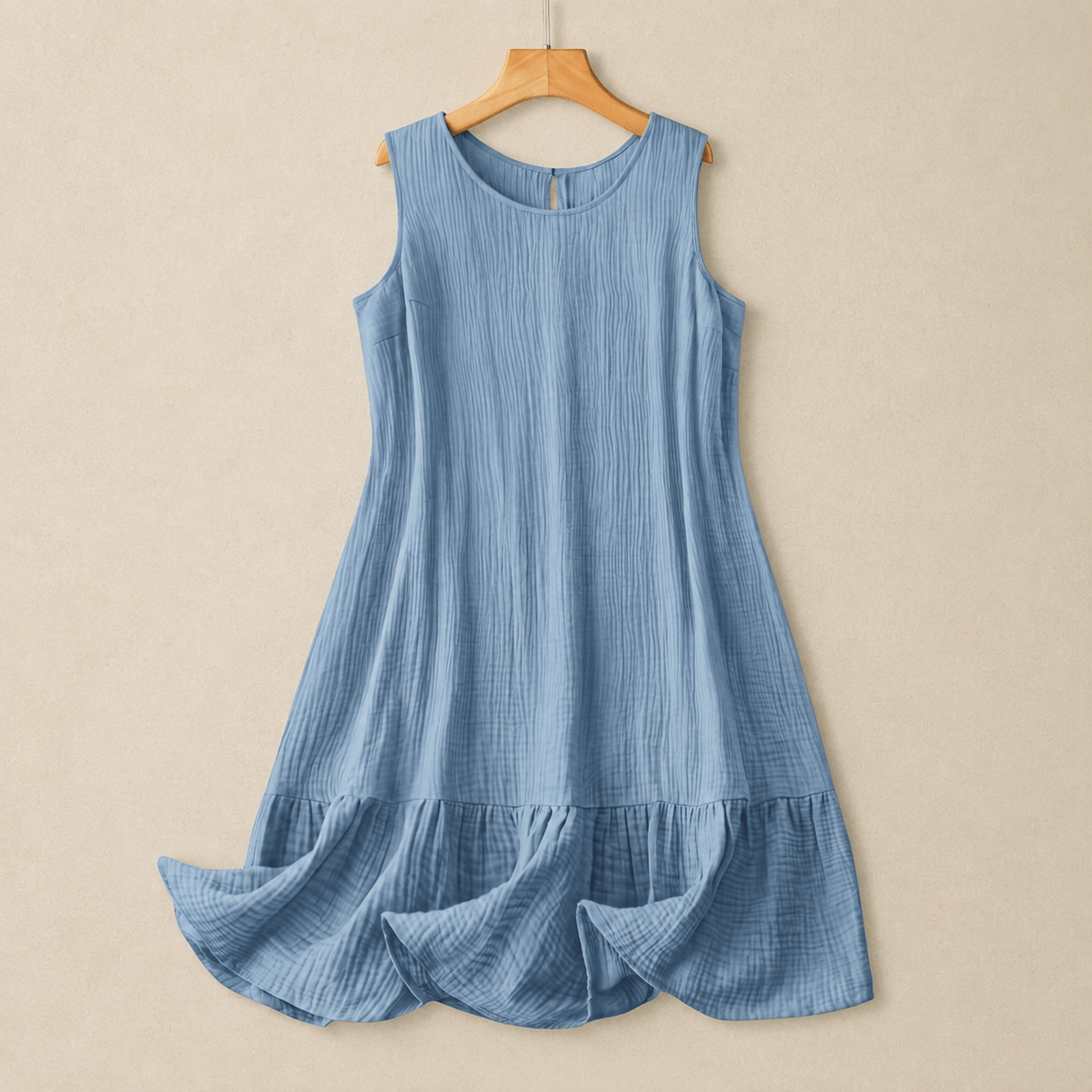 Plusock Sleeveless A-Line Midi Dress - Blue - 4XL - image 0