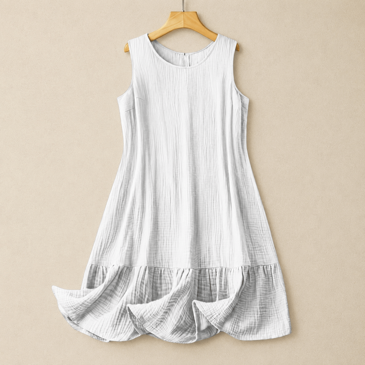 Plusock Sleeveless A-Line Midi Dress - White - 4XL - image 2
