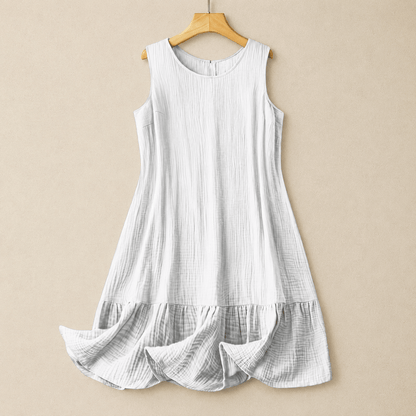 Plusock Sleeveless A-Line Midi Dress - White - 4XL - image 2