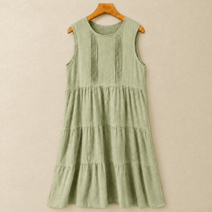 Plusock Cotton Tiered Sleeveless Midi Dress - Green - XL - image 1