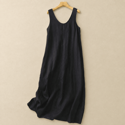Plusock Relaxed Sleeveless Cotton Midi Dress - Black - 2XL - image 2