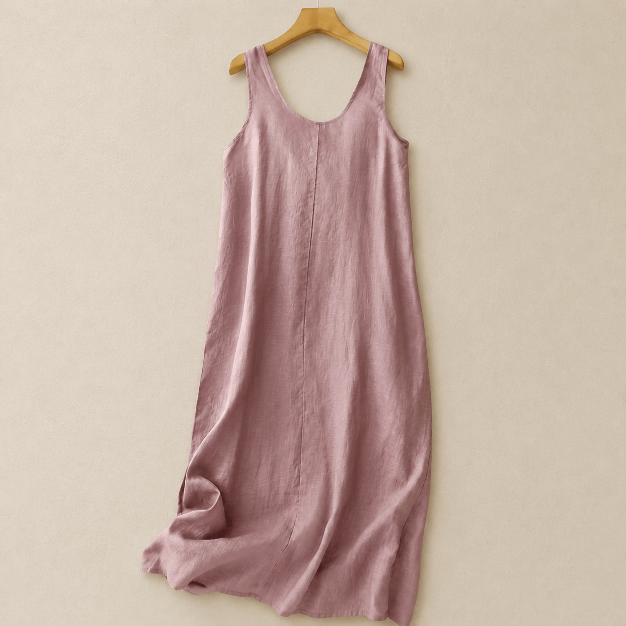 Plusock Relaxed Sleeveless Cotton Midi Dress - Pink - 2XL - image 0