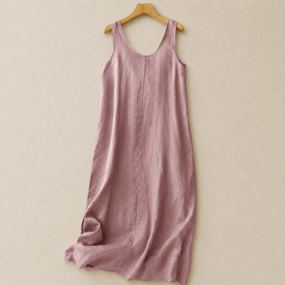 Plusock Relaxed Sleeveless Cotton Midi Dress - Pink - 2XL - image 0