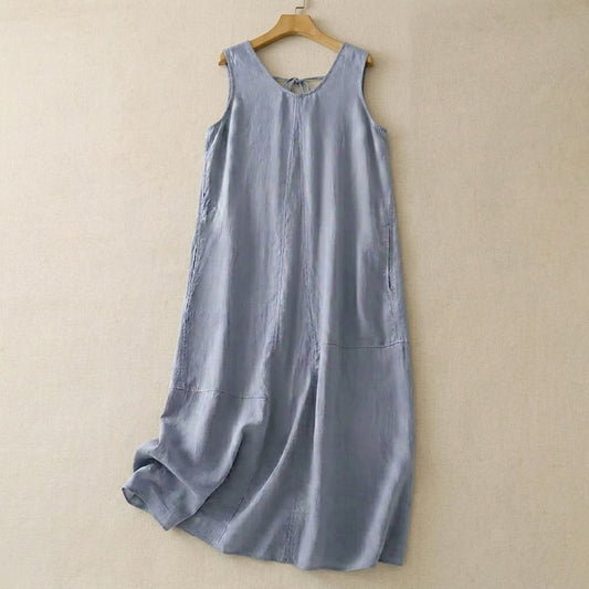 Plusock Breezy Cotton Pocket Maxi Dress - Blue - 2XL - image 0