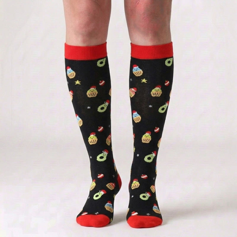 Plusock Christmas Cute Pattern Compression Socks(6 Pairs) - image 6