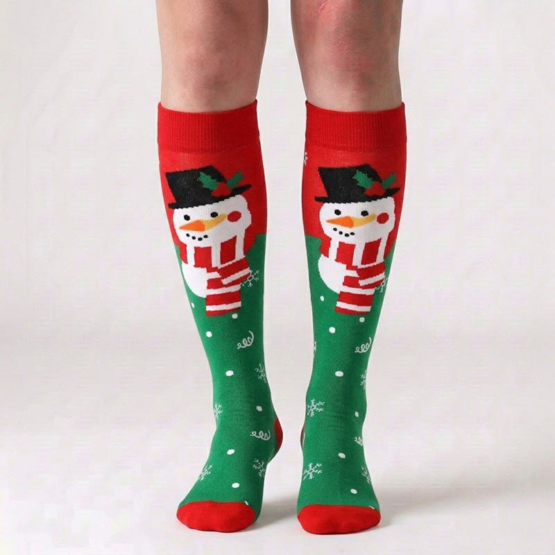 Plusock Christmas Cute Pattern Compression Socks(6 Pairs) - image 1