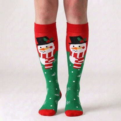 Plusock Christmas Cute Pattern Compression Socks(6 Pairs) - image 1