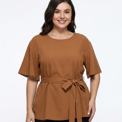 Plusock Relaxed Belted Top Wide Leg Pocket Pants Set - image 5