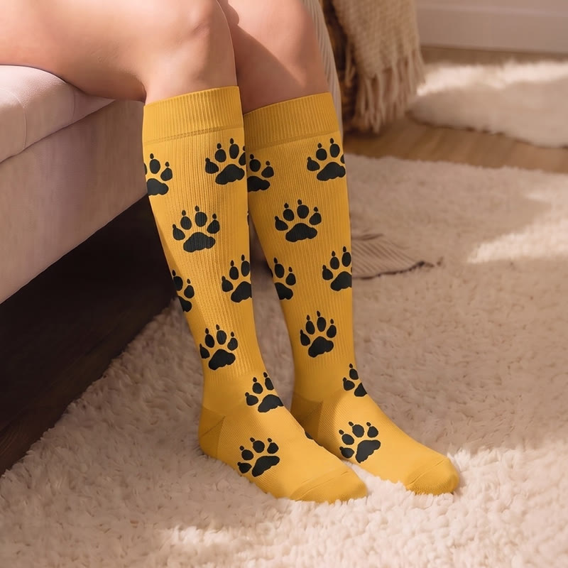 Plusock Plus Size Paw Print Compression Socks - image 1