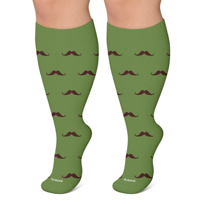 Plusock Plus Size Paw Print Compression Socks - Green - 4XL - image 6