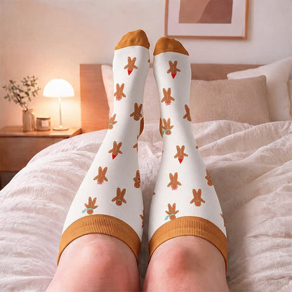 Plusock Plus Size Birthday Cheer Gingerbread Compression Socks - image 1