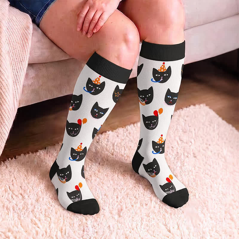 Plusock Plus Size Birthday Cheer Gingerbread Compression Socks - image 3