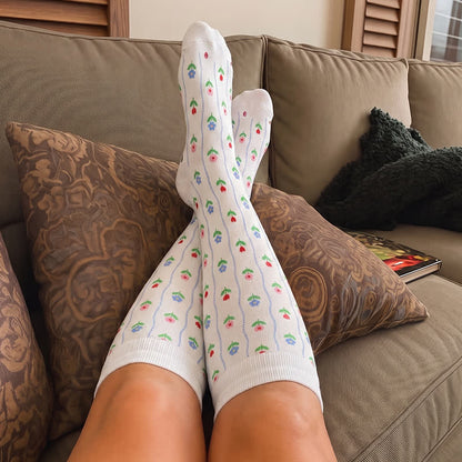 Plusock Plus Size Floral Stripe Compression Socks - image 3