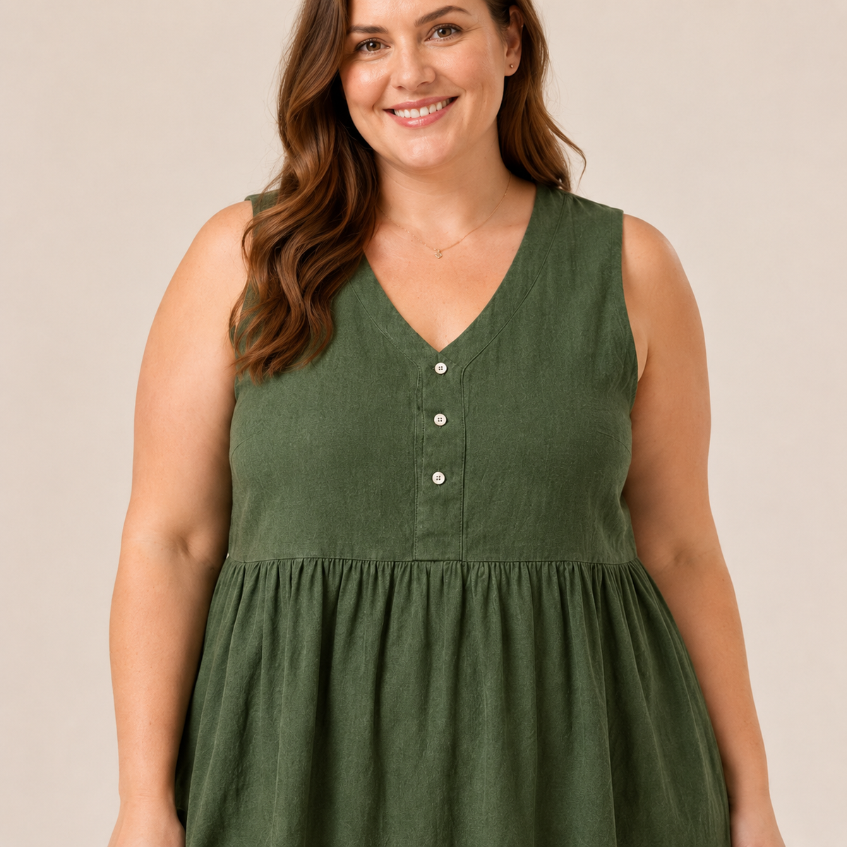 Plusock Textured Button Front Midi Dress - image 6