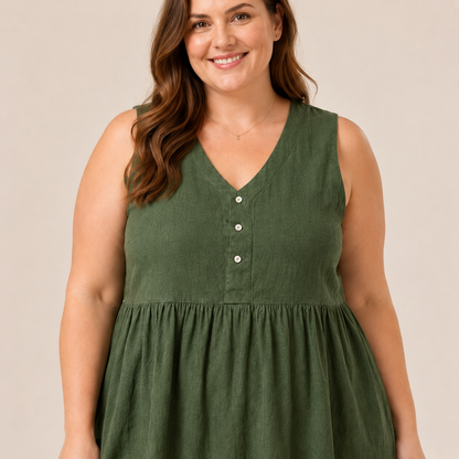 Plusock Textured Button Front Midi Dress - image 6