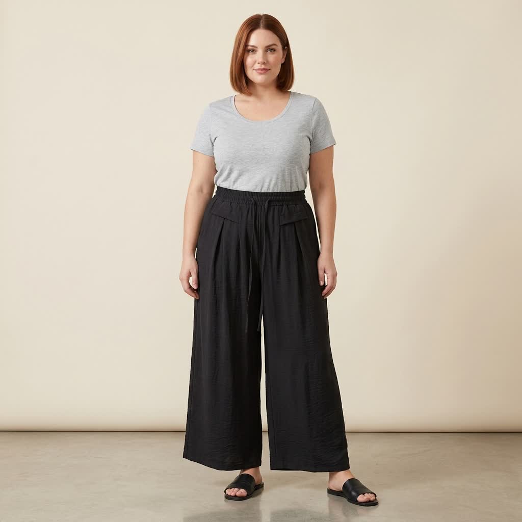 Plusock Soft Stretch Wide Leg Casual Pants - image 10