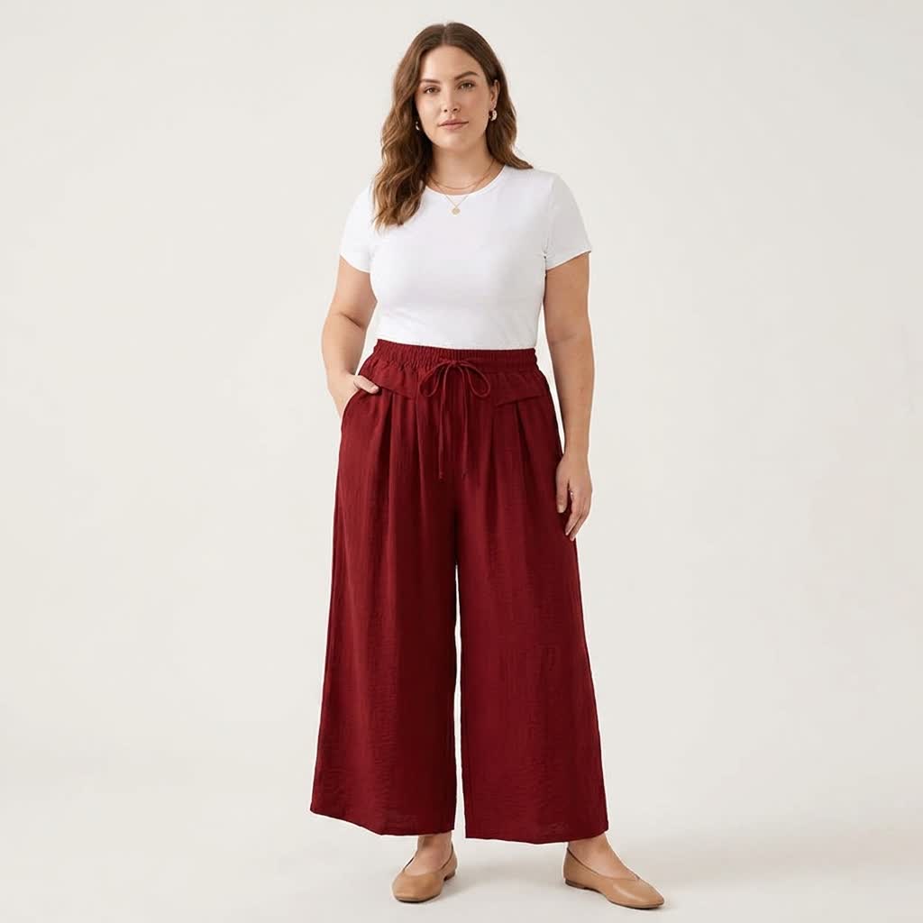 Plusock Soft Stretch Wide Leg Casual Pants - image 7