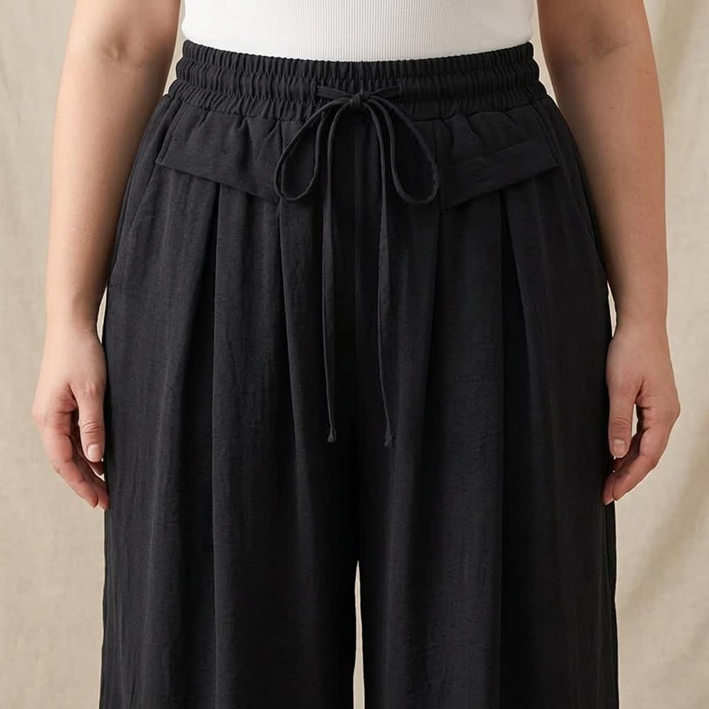 Plusock Soft Stretch Wide Leg Casual Pants - image 12