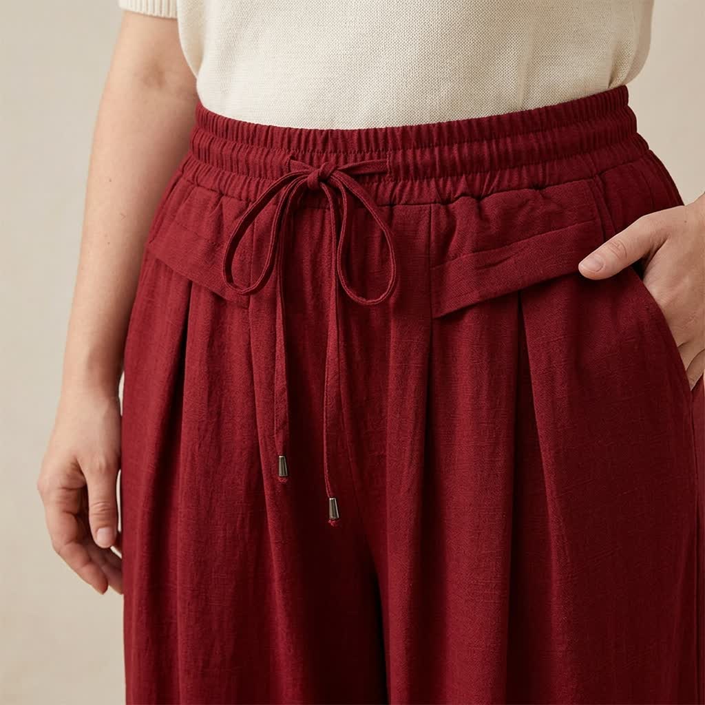 Plusock Soft Stretch Wide Leg Casual Pants - image 9