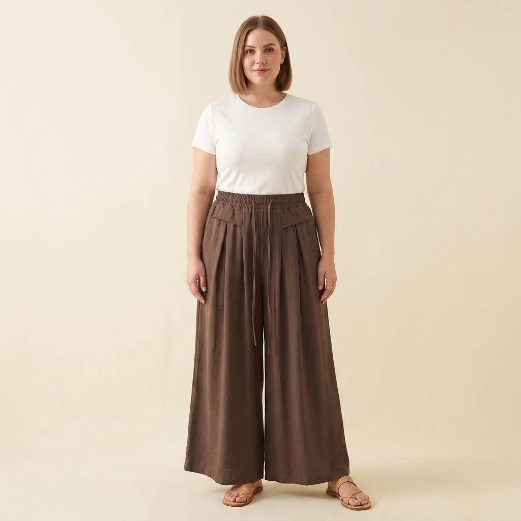 Plusock Soft Stretch Wide Leg Casual Pants - image 5