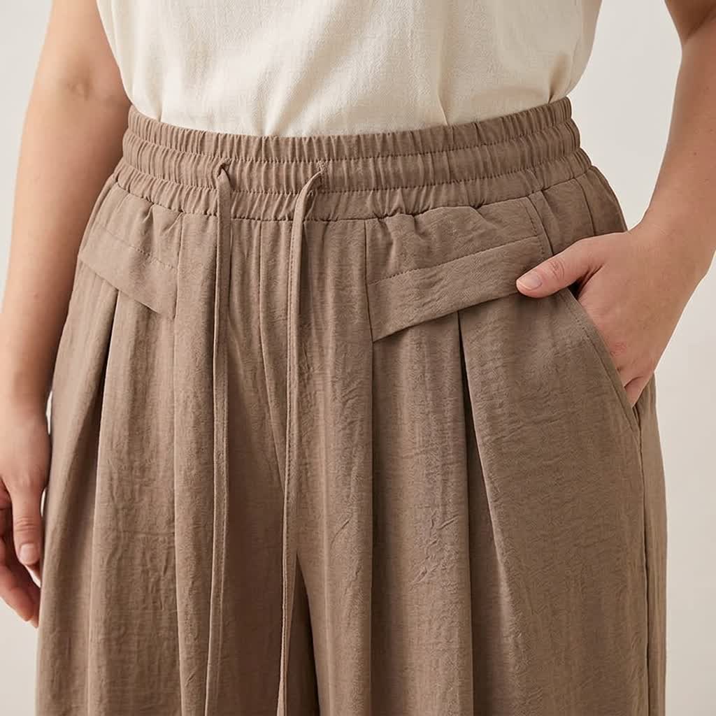Plusock Soft Stretch Wide Leg Casual Pants - image 3