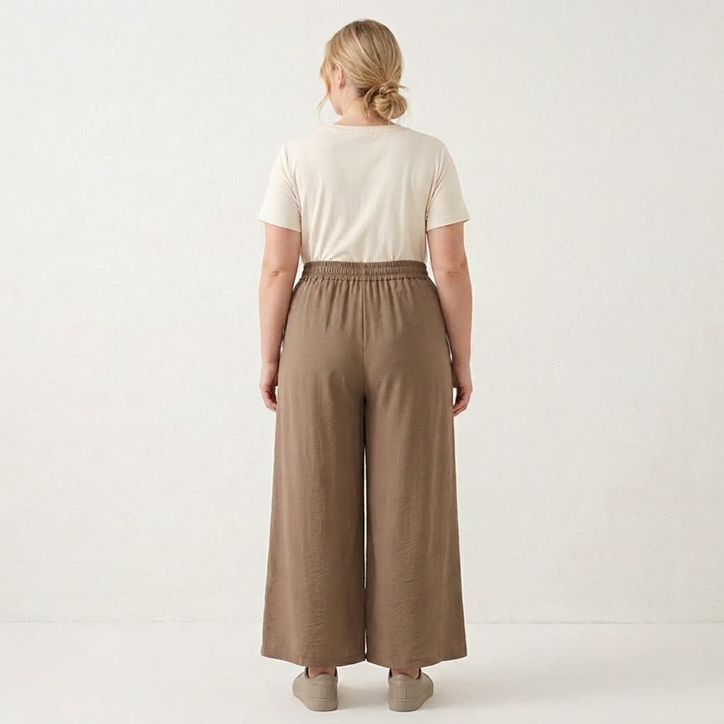 Plusock Soft Stretch Wide Leg Casual Pants - image 2