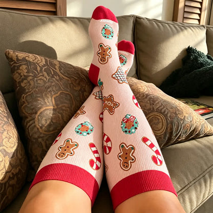 Plusock Plus Size Snowman Gingerbread Man Compression Socks - image 3