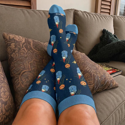 Plusock Plus Size Pumpkin Frog Compression Socks - image 3