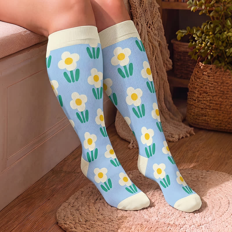 Plusock Plus Size Daisy Frog Compression Socks - image 3
