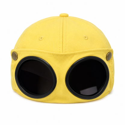 Plusock Vintage Goggle Streetwear Style Hat - Yellow - One Size - image 10