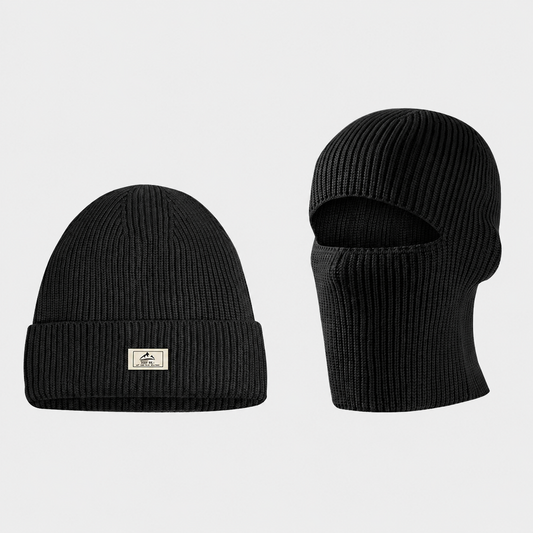 Plusock Ribbed Thermal Winter Dual Style Beanie - Black - One Size - image 0