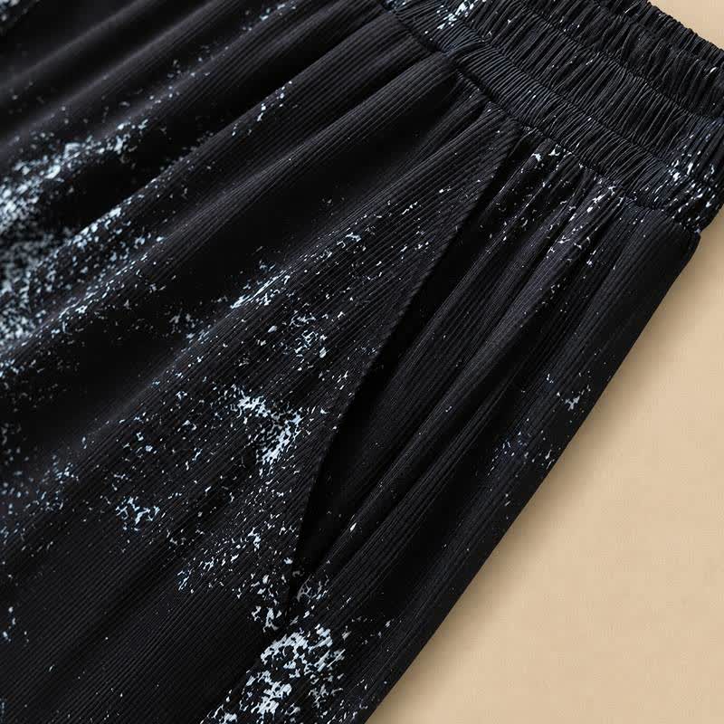 Plusock Plus Size Splash Print Flowy Wide Leg Pants - image 5
