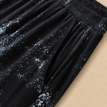 Plusock Plus Size Splash Print Flowy Wide Leg Pants - image 5