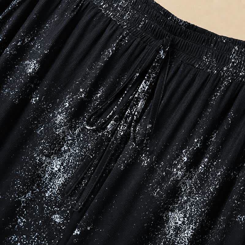 Plusock Plus Size Splash Print Flowy Wide Leg Pants - image 1